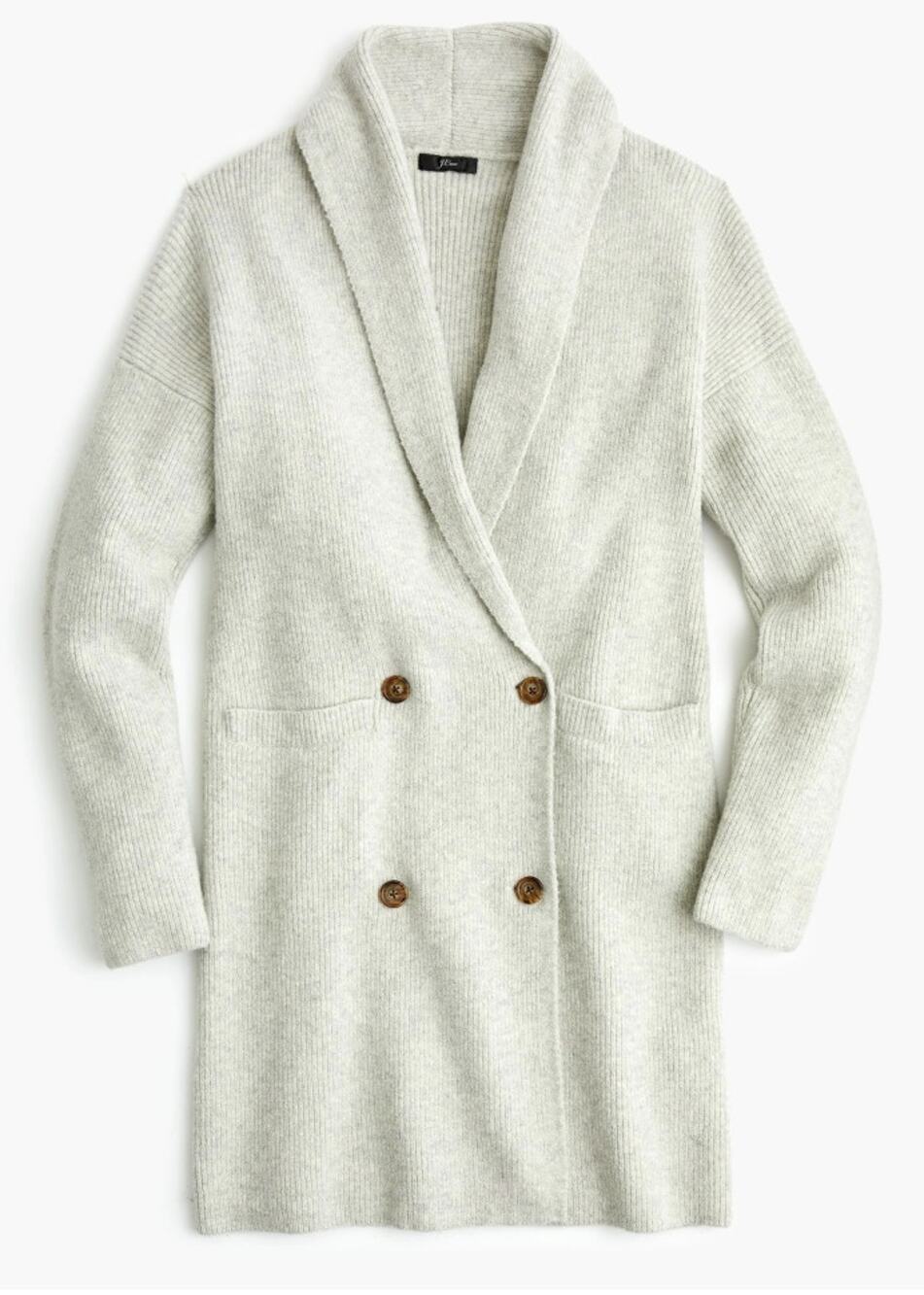 J Crew Double Breasted Cardigan Sweater Long Coat Oversize Gray Size XXL